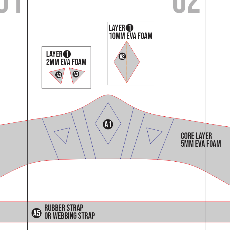 Ahsoka Tano Headband Prop Pattern Template – EVA Foam Pattern for Cosplay and DIY Builds Inspired by Star Wars