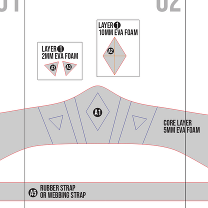 Ahsoka Tano Headband Prop Pattern Template – EVA Foam Pattern for Cosplay and DIY Builds Inspired by Star Wars