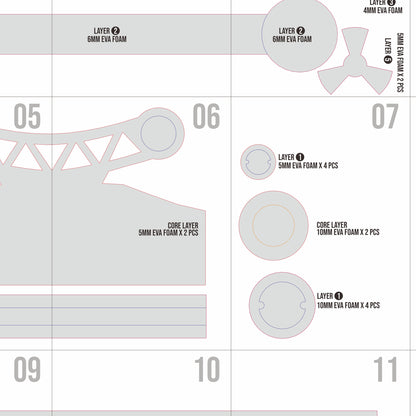 Aigis Gear Accessories Prop Pattern (Headphone Arm Thigh Armor) – EVA Foam Cosplay PDF Inspired by Persona 3 (Reload)