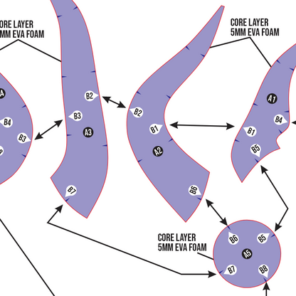 Albedo Horn Prop Pattern Template – EVA Foam Pattern for Cosplay and DIY Builds Inspired by Genshin Impact / Basic Pattern