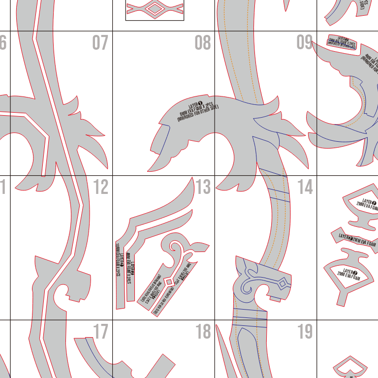 Amos’ Bow Prop Pattern Template – EVA Foam Pattern for Cosplay & DIY Builds Inspired by Genshin Impact