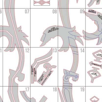 Amos’ Bow Prop Pattern Template – EVA Foam Pattern for Cosplay & DIY Builds Inspired by Genshin Impact
