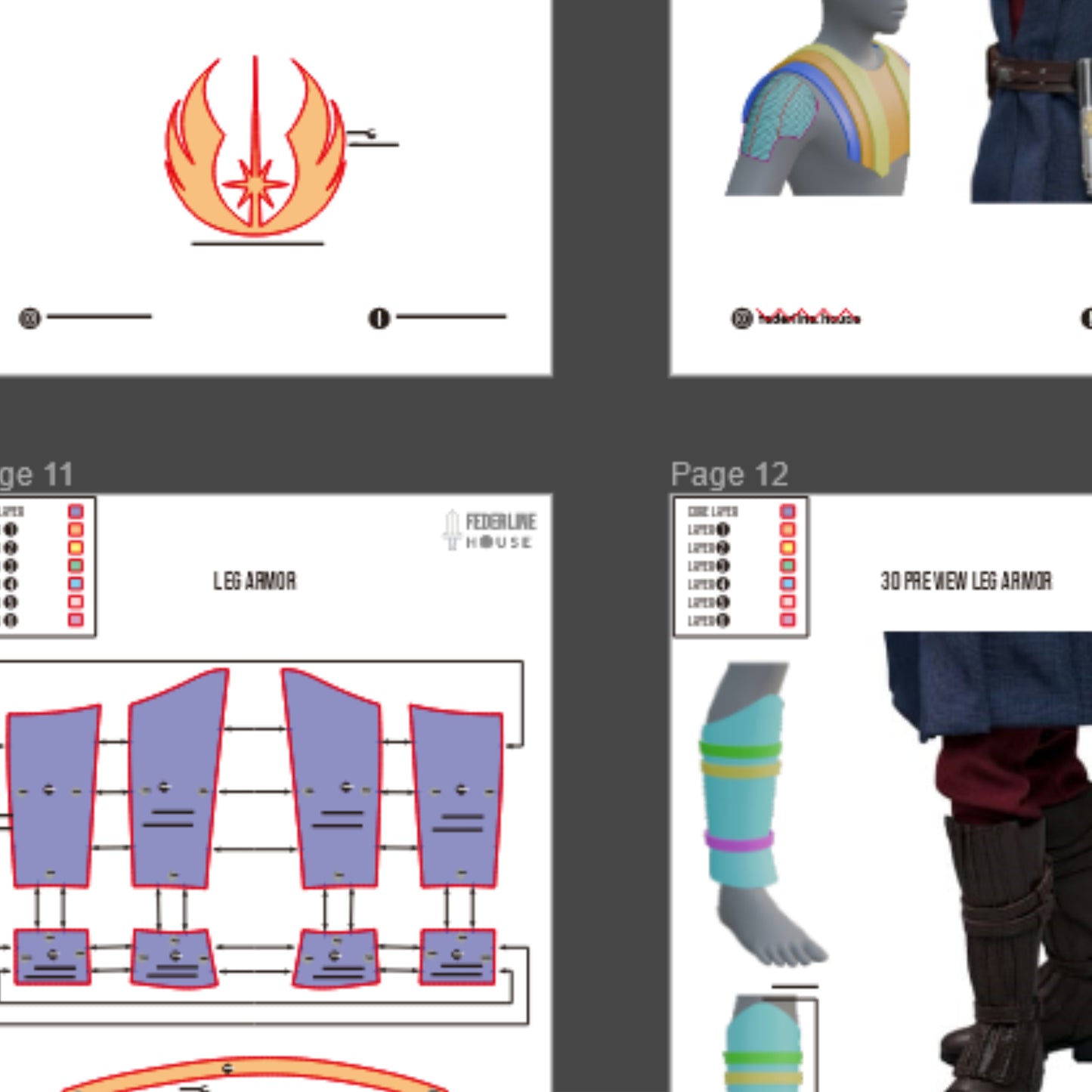 Anakin Skywalker Armor Prop Pattern Template – EVA Foam Pattern for Cosplay and DIY Builds Inspired by Star Wars