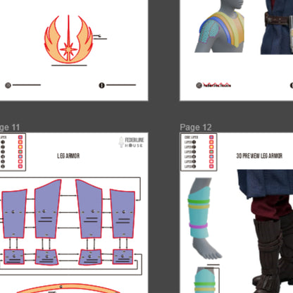 Anakin Skywalker Armor Prop Pattern Template – EVA Foam Pattern for Cosplay and DIY Builds Inspired by Star Wars