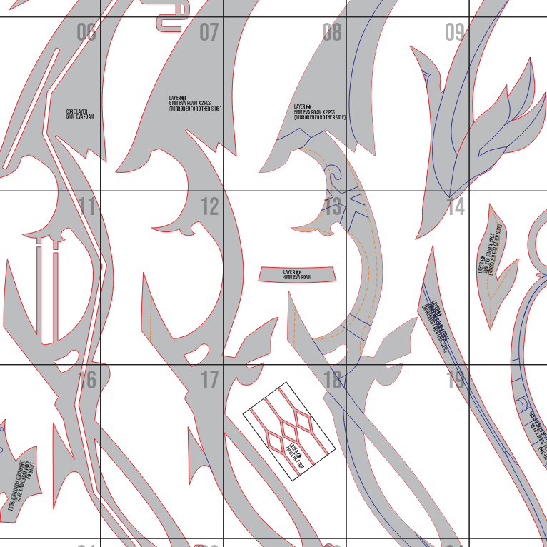 Aqua Simulacra Bow Prop Pattern Template – EVA Foam Pattern for Cosplay & DIY Builds Inspired by Genshin Impact