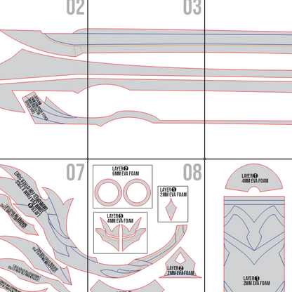 Aquila Favonia Prop Pattern Template – EVA Foam Pattern for Cosplay & DIY Builds Inspired by Genshin Impact