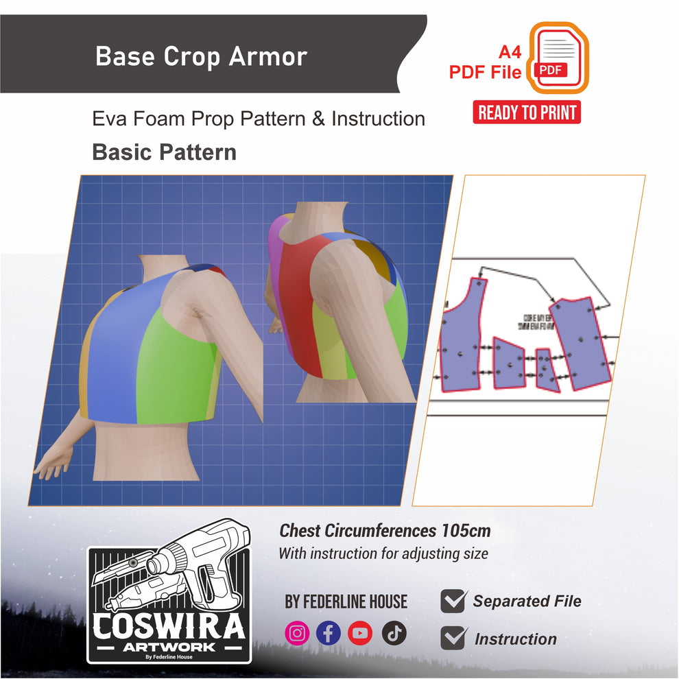 Body Armor Template.pdf Base Crop Armor Basic Pattern Template – EVA Foam Cosplay PDF for DIY ...