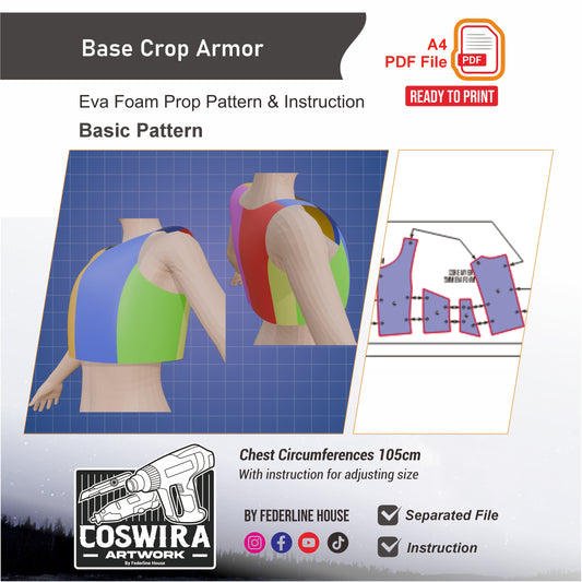 Base Crop Armor Basic Pattern Template – EVA Foam Cosplay PDF for DIY Builds