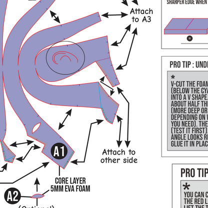 Basic Head Mannequin EVA Foam 1 Prop Pattern Template – EVA Foam Pattern for Cosplay and DIY Builds Inspired by Fantasy / Basic Costume Design
