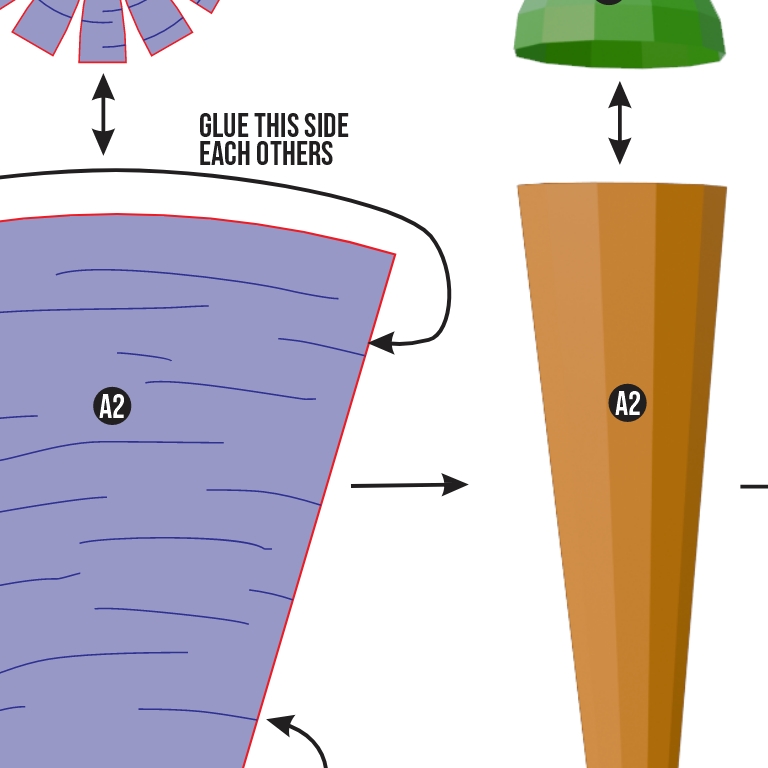 Basic Carrot Prop Pattern Template – EVA Foam Food Shape Printable PDF for Cosplay Crafting