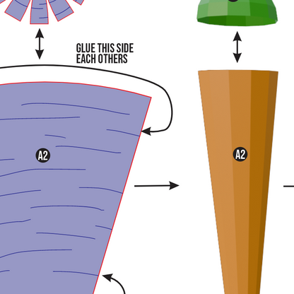 Basic Carrot Prop Pattern Template – EVA Foam Food Shape Printable PDF for Cosplay Crafting