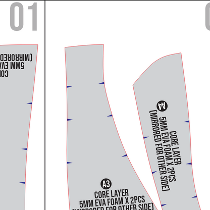 Basic Curved Armor Collar Pattern Template – EVA Foam Cosplay PDF for DIY Armor