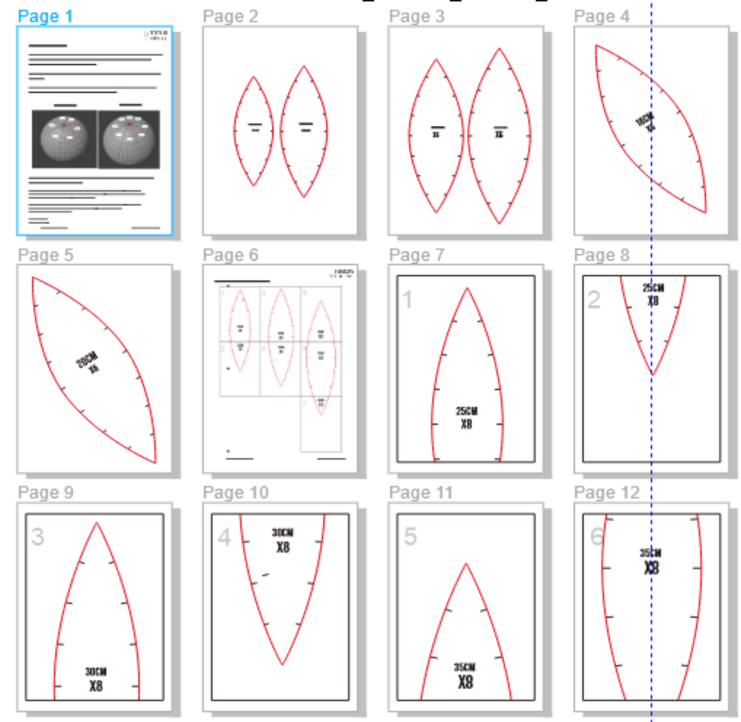 Basic Pattern Ball Sphere Eva Foam Template Blueprint 3
