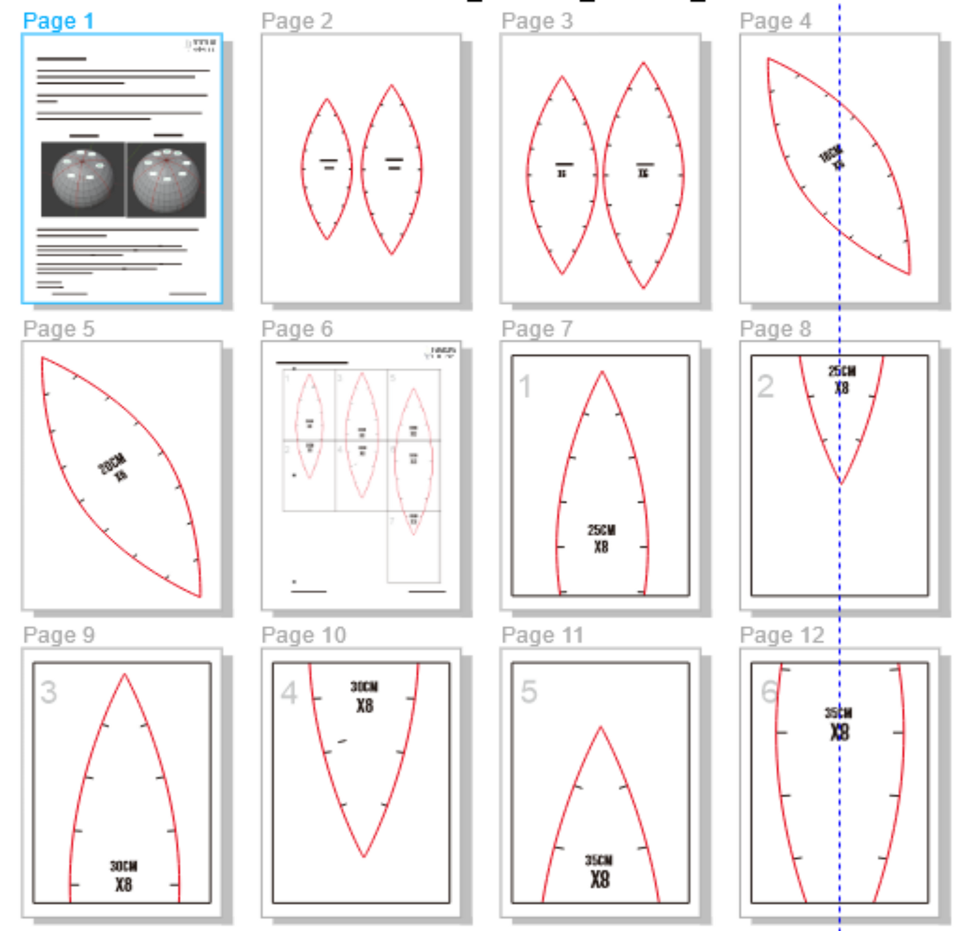 Basic Pattern Ball Sphere Eva Foam Template Blueprint 3