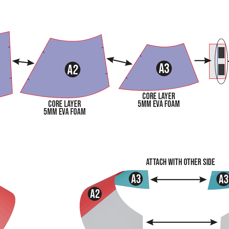 Basic Sharp Armor Collar Pattern Template – EVA Foam Cosplay PDF for DIY Fantasy Armor