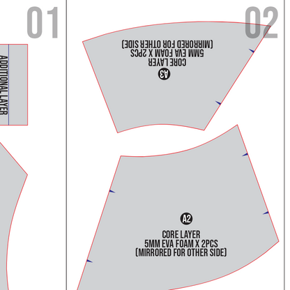 Basic Sharp Armor Collar Pattern Template – EVA Foam Cosplay PDF for DIY Fantasy Armor