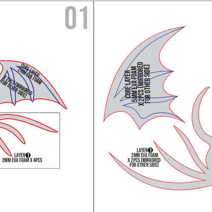 Bat Ear (2 Shape) Basic Pattern Template – EVA Foam Pattern for Cosplay & DIY Builds