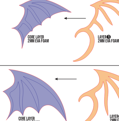 Bat Ear (2 Shape) Basic Pattern Template – EVA Foam Pattern for Cosplay & DIY Builds
