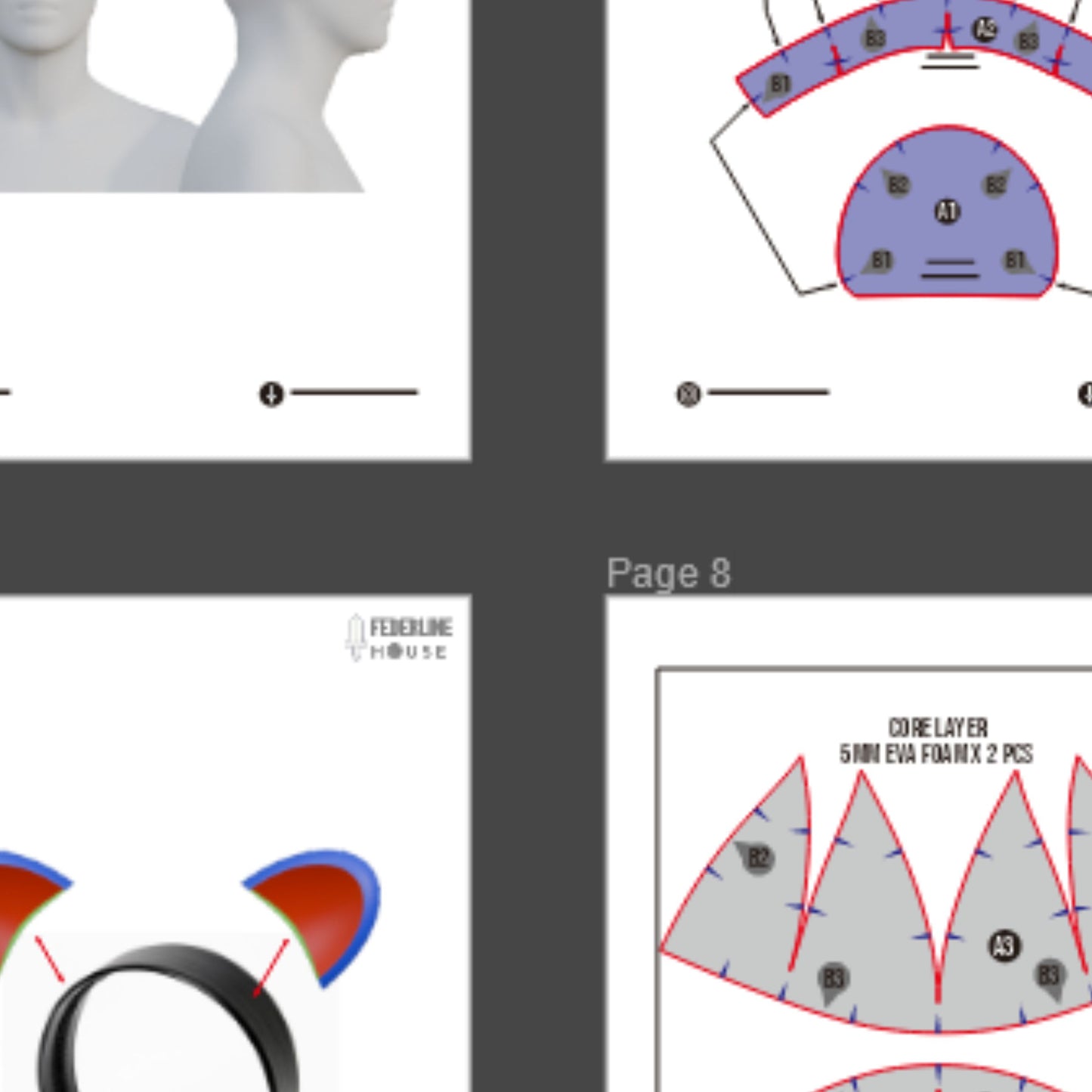 Bear Ears Prop Pattern Template – EVA Foam Pattern for Cosplay and DIY Builds Inspired by Animal Fantasy Style