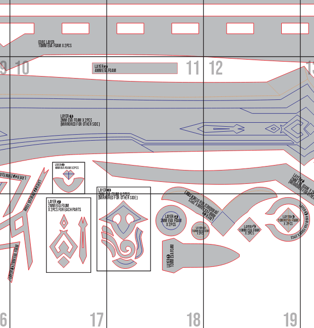 Blackcliff Slasher Prop Pattern Template – EVA Foam Pattern for Cosplay & DIY Builds Inspired by Genshin Impact