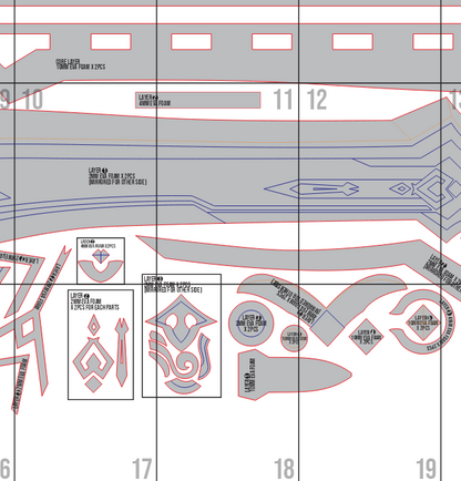 Blackcliff Slasher Prop Pattern Template – EVA Foam Pattern for Cosplay & DIY Builds Inspired by Genshin Impact
