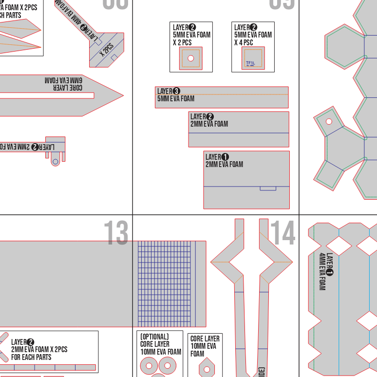 Blessing of Lustrous Carmine Prop Pattern Template – EVA Foam Pattern for Cosplay and DIY Builds Inspired by Arknights: Endfield