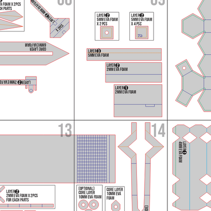 Blessing of Lustrous Carmine Prop Pattern Template – EVA Foam Pattern for Cosplay and DIY Builds Inspired by Arknights: Endfield