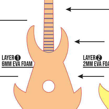 Brook Guitar Prop Pattern Template – EVA Foam Pattern for Cosplay and DIY Builds Inspired by One Piece Anime