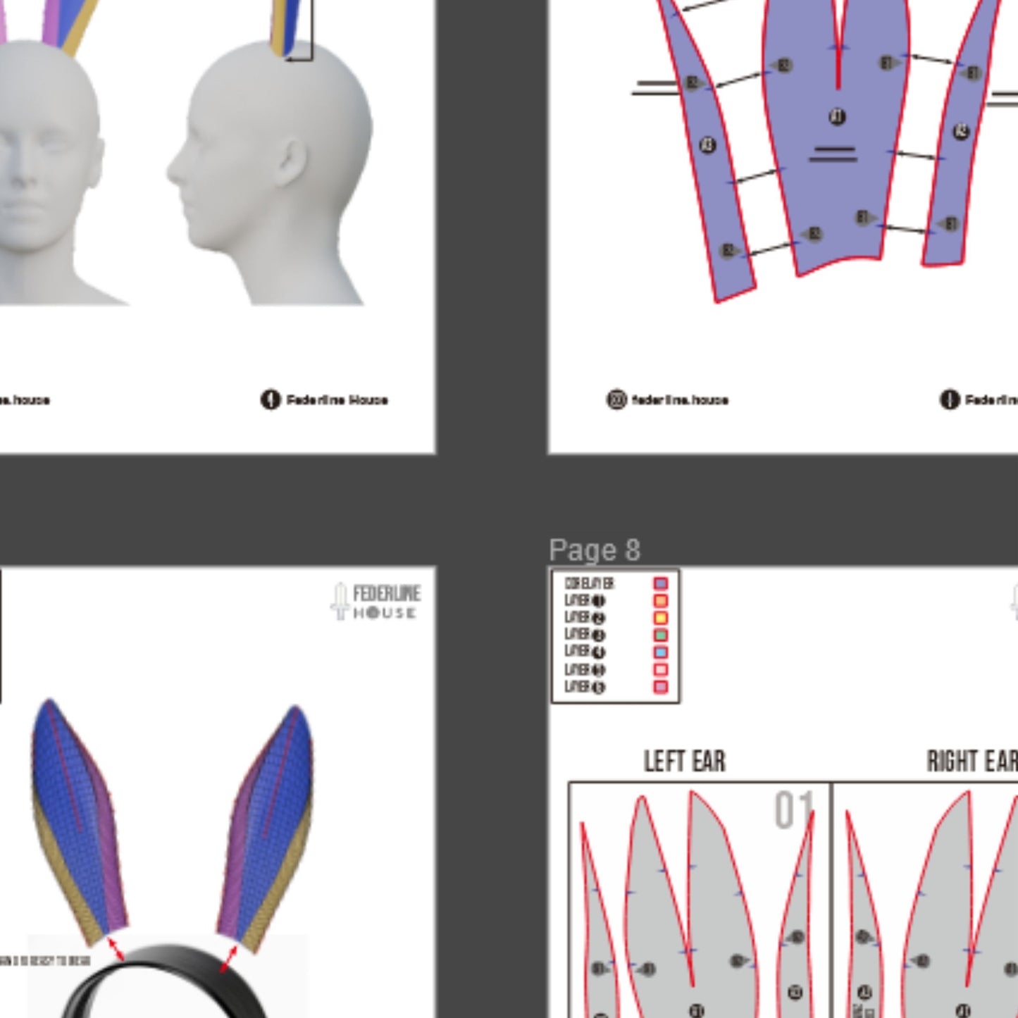 Bunny Ears No.1 Prop Pattern Template – EVA Foam Pattern for Cosplay and DIY Builds Inspired by Animal Fantasy Style