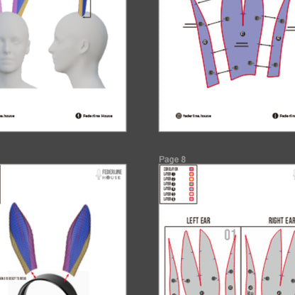 Bunny Ears No.1 Prop Pattern Template – EVA Foam Pattern for Cosplay and DIY Builds Inspired by Animal Fantasy Style