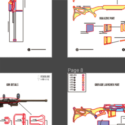 Caitlyn Sniper Default Skin Prop Pattern Template – EVA Foam Pattern for Cosplay and DIY Builds Inspired by League of Legends