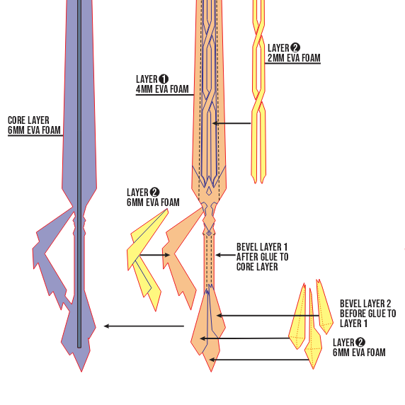 Capitano Ice Sword Prop Pattern Template – EVA Foam Pattern for Cosplay & DIY Builds Inspired by Genshin Impact