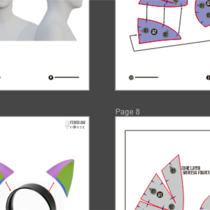 Cat Ears Prop Pattern Template – EVA Foam Pattern for Cosplay and DIY Builds Inspired by Animal Fantasy Style