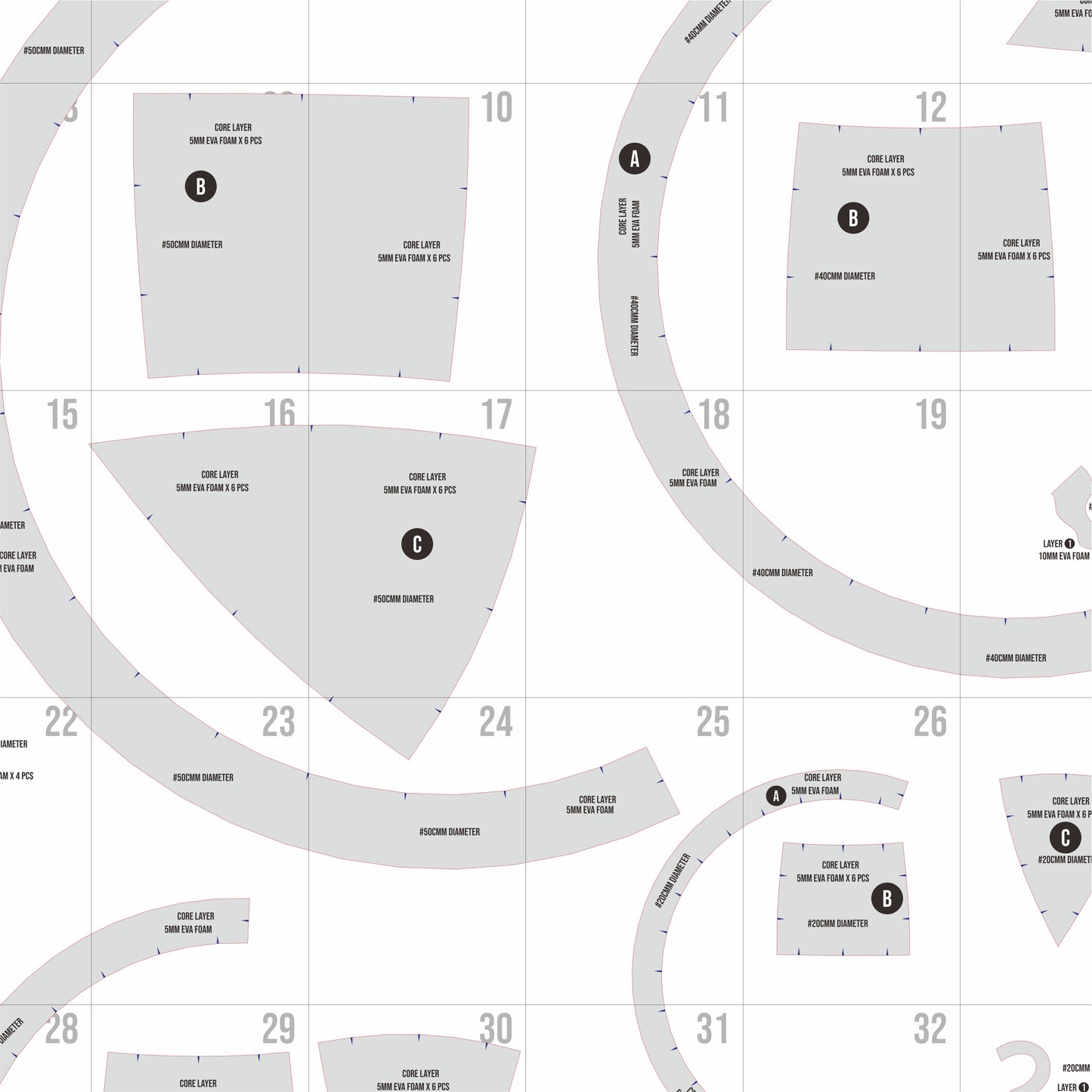 Cauldron 4 Sizes Basic Pattern Template – EVA Foam Cosplay PDF for DIY Props