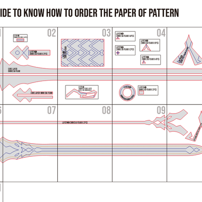 Cinnabar Spindle Prop Pattern Template – EVA Foam Pattern for Cosplay & DIY Builds Inspired by Genshin Impact