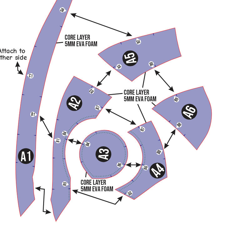 Collection Horn No.3 Prop Pattern Template – EVA Foam Pattern for Cosplay and DIY Builds Inspired by Fantasy Creature Style