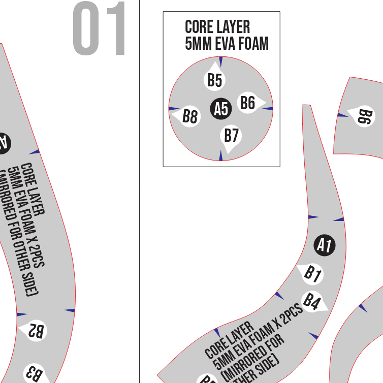 Collection Horn No.1 Prop Pattern Template – EVA Foam Pattern for Cosplay and DIY Builds Inspired by Fantasy Creature Style