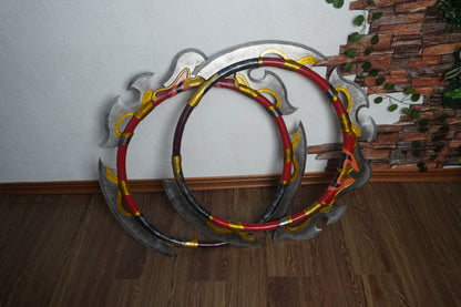 Prop Pattern: Crimson Orchid Dual Blade (Sun Shangxiang Wheels) from Dynasty Warriors Origins Cosplay Template Blueprint PDF