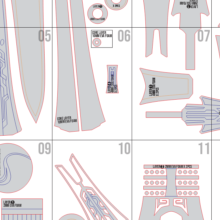 Dan Heng Spear Prop Pattern Template – EVA Foam Cosplay PDF Inspired by Honkai Star Rail