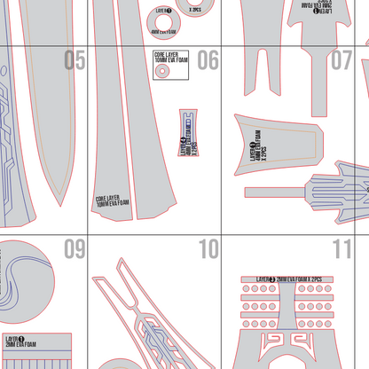 Dan Heng Spear Prop Pattern Template – EVA Foam Cosplay PDF Inspired by Honkai Star Rail