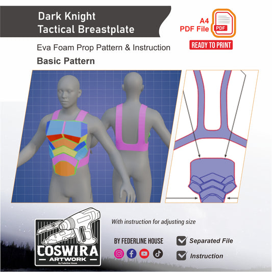 Tactical Breastplate Prop Pattern Template – EVA Foam Pattern for Cosplay and DIY Builds Inspired by Tactical Armor