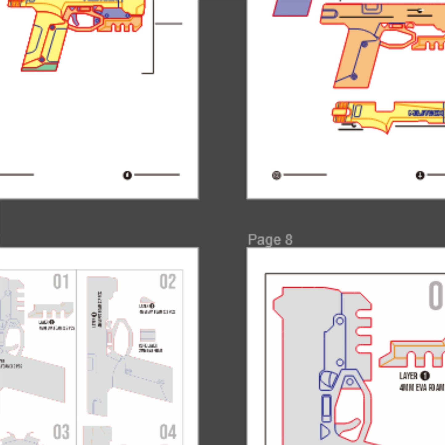 David Martinez M-10AF Lexington Pistol Prop Pattern Template – EVA Foam Pattern for Cosplay and DIY Builds Inspired by Cyberpunk 2077