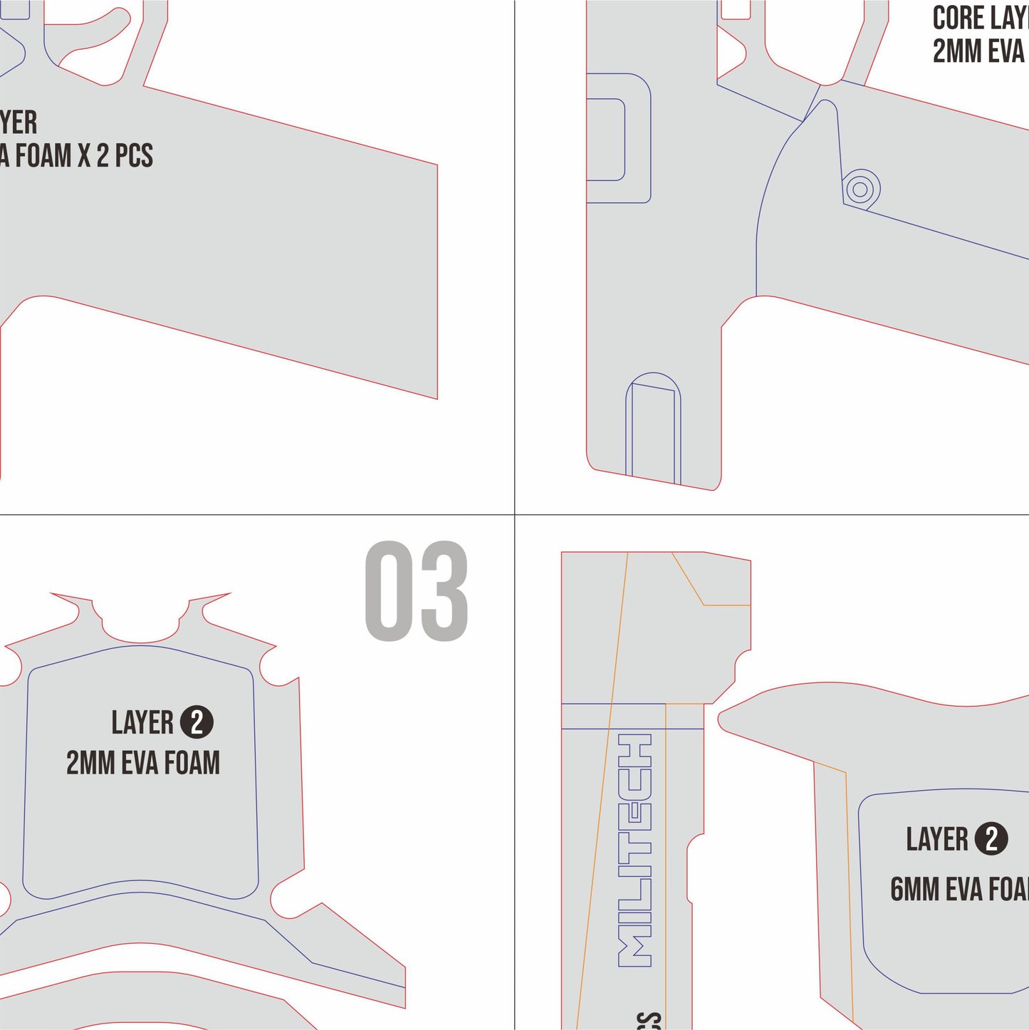 David Martinez M-10AF Lexington Pistol Prop Pattern Template – EVA Foam Pattern for Cosplay and DIY Builds Inspired by Cyberpunk 2077