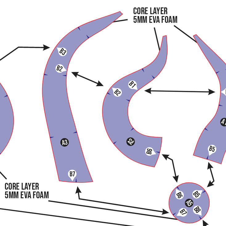 Demon Horn No.2 Prop Pattern Template – EVA Foam Pattern for Cosplay and DIY Builds Inspired by Fantasy Demon Style