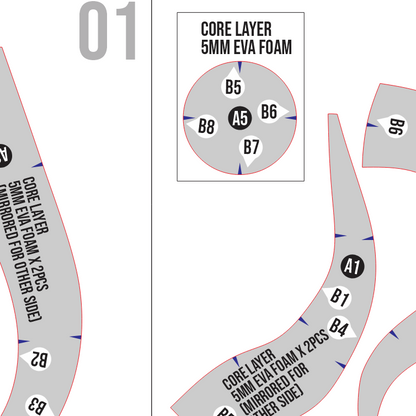 Demon Horn No.2 Prop Pattern Template – EVA Foam Pattern for Cosplay and DIY Builds Inspired by Fantasy Demon Style