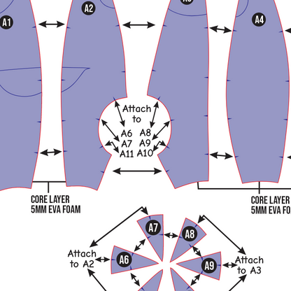 Depresso Helmet Prop Pattern Template – EVA Foam Pattern for Cosplay and DIY Builds Inspired by Palworld