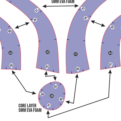 Devil Horn No.1 Prop Pattern Template – EVA Foam Pattern for Cosplay and DIY Builds Inspired by Fantasy Demon Style