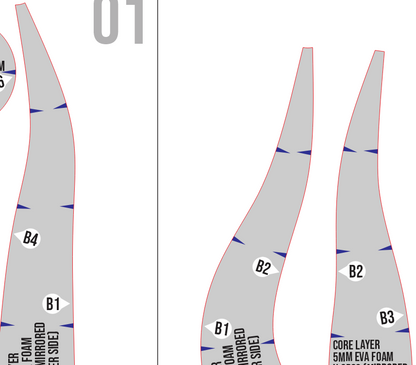 Devil Horn No.2 Prop Pattern Template – EVA Foam Pattern for Cosplay and DIY Builds Inspired by Fantasy Demon Style