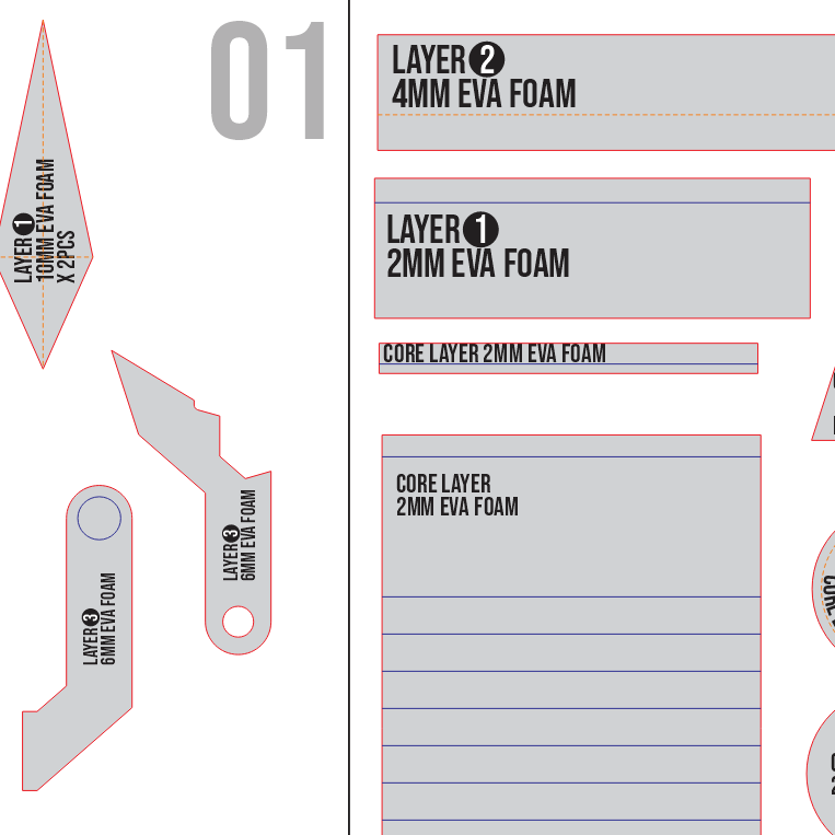 Dotta Luzulas Weapon Prop Pattern Template – EVA Foam Cosplay PDF Inspired by Sentenced to Be a Hero