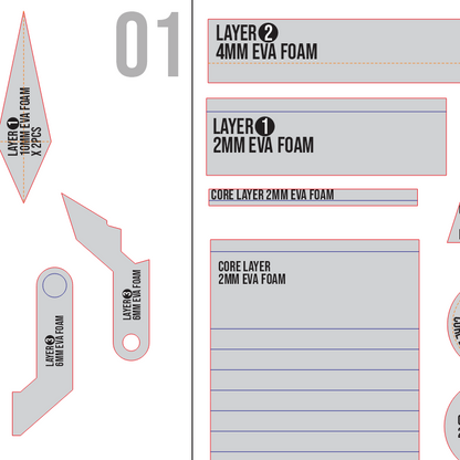 Dotta Luzulas Weapon Prop Pattern Template – EVA Foam Cosplay PDF Inspired by Sentenced to Be a Hero